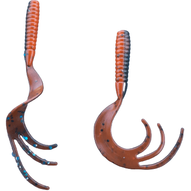 3.5" Fire Belly Triple Tail Grub