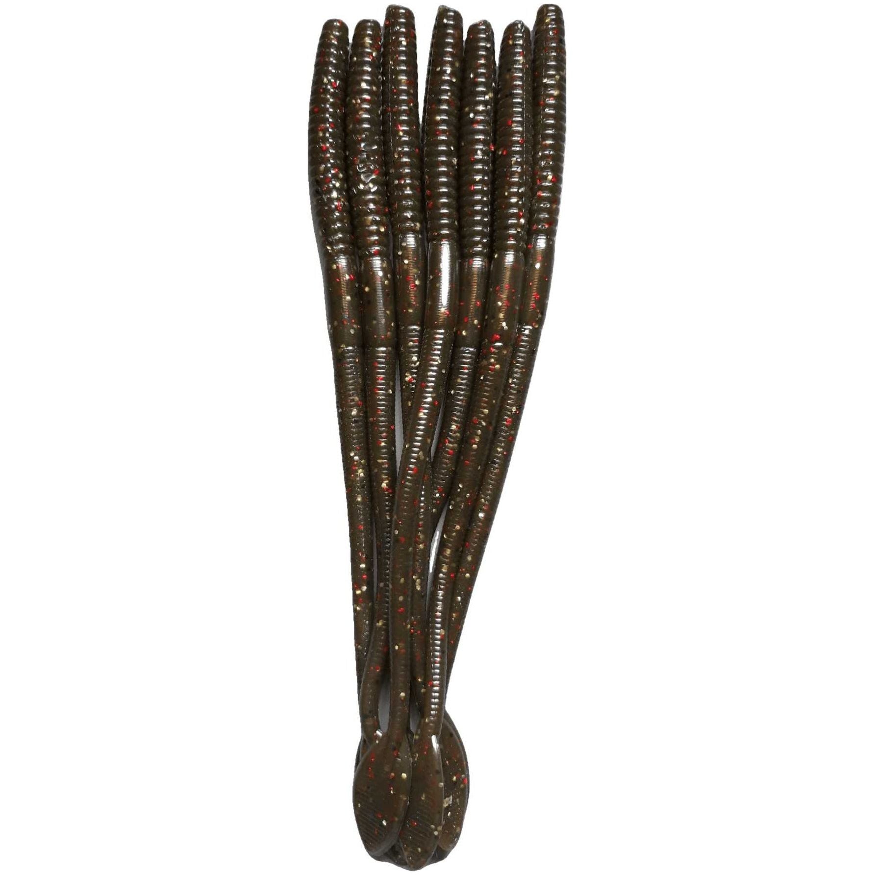 8" Green Pumpkin Flat Tail Worm