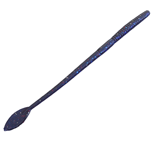 8" Green Pumpkin Purple Flat Tail Worm